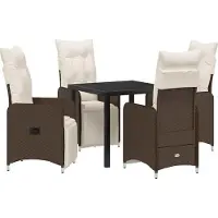 vidaXL Trädgårdsmöbelset 5 pcs Brun konstrotting