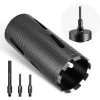 Vevor Kärnborr, 102 mm diameter, 241 mm borrdjup, M16 invändig gänga, diamantkärnborr med 3 adaptrar, pilotborr och sexkantsnyckel, för armerad betong, tegelstenar och murverk