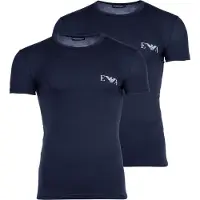 Emporio Armani för män. EM001849_AF14131 Set om 2 navy Homie slim fit t-shirts (L), Hemkläder, Bomull, Kort ärm, Marino