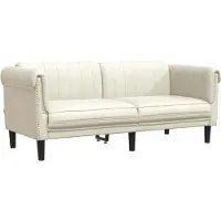 vidaXL Soffa 2-sits gräddvit sammet