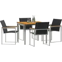 vidaXL Trädgårdsmöbelset 5 pcs Brun Massivt Akaciaträ