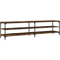 vidaXL Tv-bänk rökfärgad ek 200x30x50 cm konstruerat trä och metall