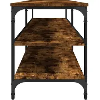 vidaXL Tv-bänk rökfärgad ek 200x30x50 cm konstruerat trä och metall
