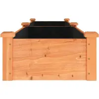 vidaXL Odlingslåda med foder brun 240x45x25 cm massivt granträ