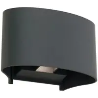 Orion LED utomhus vägglampa Greta, Svart, Aluminium / grå / zink, Modern, LED-vägglampa utomhus