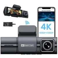 Mtp Products F9 4K-dashcam med tre linser, GPS och appstyrning