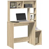 vidaXL Skrivbord med hyllor sonoma-ek 100x45x140 cm konstruerat trä