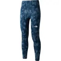The North Face - Trail running-kläder dam - W Flex 25In Tight Print Summit Navy Diffused för Unisex - Storlek S - Marinblå