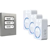M-E Modern-Electronics 100168 Trådlös dörrklocka Komplett set Belyst, ljudaktiv, med rörelsedetektor, med namnskylt