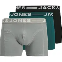 Jack & Jones Boxershorts 'JJSense' rökblå / gran / svart / vit