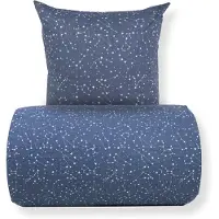Borg Living Sängkläder 150x210 cm - 100% bomull - Zodiac blue - Vändbar med stjärnor