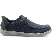 SKECHERS för män. 210959 Melson Coronado mockasiner blå (43), Tyg, Karta, Nyckelband, Casual