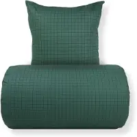 Nordstrand Dubbel påslakanset 240x220 cm - 100% bomull - Grönt med mörkgröna rutor