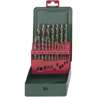 Metabo 627157000 HSS Metall-spiralborrset 19 delar 1 mm, 1.5 mm, 2 mm, 2.5 mm, 3 mm, 3.5 mm, 4 mm, 4.5 mm, 5 mm, 5.5 mm, 6 mm, 6.5 mm, 7 mm, 7.5 mm, 8 mm, 8.5