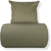 Nordstrand Dubbelt bäddset 200x220 cm - 100% bomull - Grönt med mörkgröna rutor
