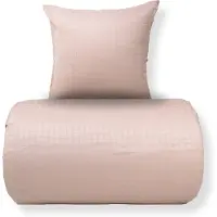 Borg Living Dubbelt påslakanset 200x220 cm - 100% bomullssatin - Rosa jacquardvävt - Enfärgat
