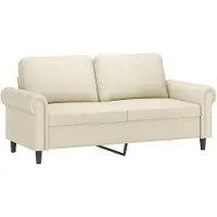 vidaXL 2-sitssoffa Grädde 140 cm konstläder