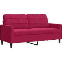 vidaXL 2-sitssoffa vinröd 140 cm sammet