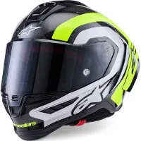 Alpinestars S-R10 Arius Carbon Integralhjälm Kolfiber/Neon gul S Unisex sort