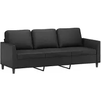 vidaXL 3-sitssoffa svart 180 cm konstläder