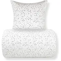 Borg Living Bäddset 140x220 cm - 100% bomull - Zodiac white - Vändbart med stjärnor