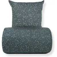 Borg Living Sängkläder 140x200 cm - 100% bomull - Zodiac green - Vändbar med stjärnor