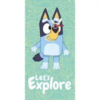 Licens Bluey handduk - 70x140 cm - Mjuk badhandduk med Bluey - 100% bomull barnhandduk