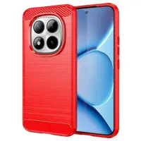 Mtp Products Xiaomi Poco M8 Pro/Redmi Note 15 Pro+ 5G Borstat TPU Skal - Kolfiber - Röd