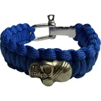 Övriga Tillverkare HLTD Paracordarmband Skull med Schackel 20mm (Färg: Blå)