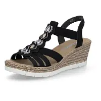 Rieker Sandaler med klack 619B2-00 kvinnor - Svart - 38