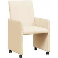 vidaXL Matstolsstolar med hjul 2 st Creme