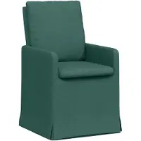vidaXL Moderna matstolar - - Mörkgrön - 57x67x98 cm - Ergonomisk - Hjul - Tyg
