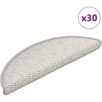 vidaXL Trappmattor självhäftande sisal-look 30 st 56x17x3 cm platina