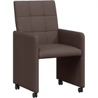 vidaXL Matstolar med hjul - - Mörkbrun - 58x65x94 cm - Tyg - Kryssfinér och metall