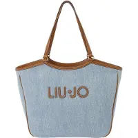 Liu Jo för kvinnor. AA6208-T377A Shopper axelremsväska i denim (OSFA), Blå, Casual, Bomull