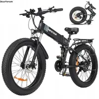 KUKIRIN RIDSTAR H20 - Hopfällbar Elcykel - 1000W Motor - 48V 15AH Batteri - Max 50 km/h - 70 km Räckvidd - 26 Däck - Svart