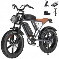 KUKIRIN Elcykel - JANSNO - X70M - 20 tum - 750W motor - Dubbelt 48V batteri - 80 km räckvidd - Maxhastighet 45 km/h svart