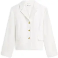 Tommy Hilfiger för kvinnor. WW0WW49335 Smalt skuren kavaj med knappar i vitt guld (34), Casual, Polyester