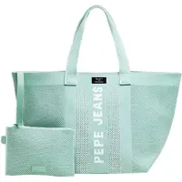 Pepe Jeans för kvinnor. PL0300137 Stickad Winslow blå shopperväska (OSFA), Casual, Polyester