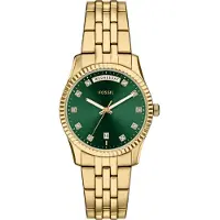 Fossil Analog klocka 'SCARLETTE' guld / smaragd