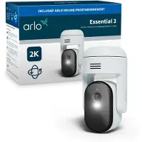 Arlo Essential 3 - Nätverksövervakningskamera - PLZ - inomhusbruk - färg (Dag&Natt) - 3 MP - 2304 x 1296 - ljud - trådlös - Wi-Fi