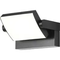 CMD LED utomhus vägglampa 9080, Svart, Aluminium / grå / zink, Modern, LED-vägglampa utomhus