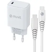 Muvit For Change Pd 25w Usb-c Väggladdare + Usb-c-kabel 1 M 3a