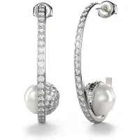 GUESS Calypso silverfärgade pärl och kristallörhängen JUBE04452JWRHT/U