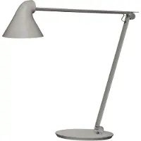 Louis Poulsen LED skrivbordslampa NJP, dimbar, Aluminium / grå / zink, Vardagsrum / matsal, Aluminium / grå / zink, Design, LED-bordslampa