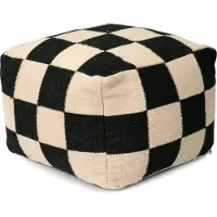 Classic collection Square sittpuff svart/natur