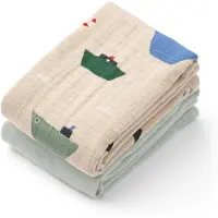 Liewood Muslinfiltar - Muslin - 2-pack - Lewis - Segling/Dove Bl - - One Size - Muslinfilt