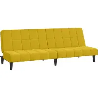 vidaXL Soffa-säng 2 platser gul sammet 375845