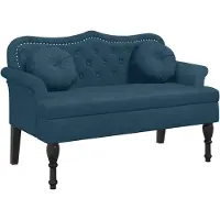 vidaXL Bänk Med Kuddar, Blå, 120,5X65X75 Cm, Sammet