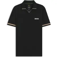 BOSS för män. 50559200 Active slim fit polotröja svart (XL), Casual, Deportivo, Multisport, Polyester, Kort ärm